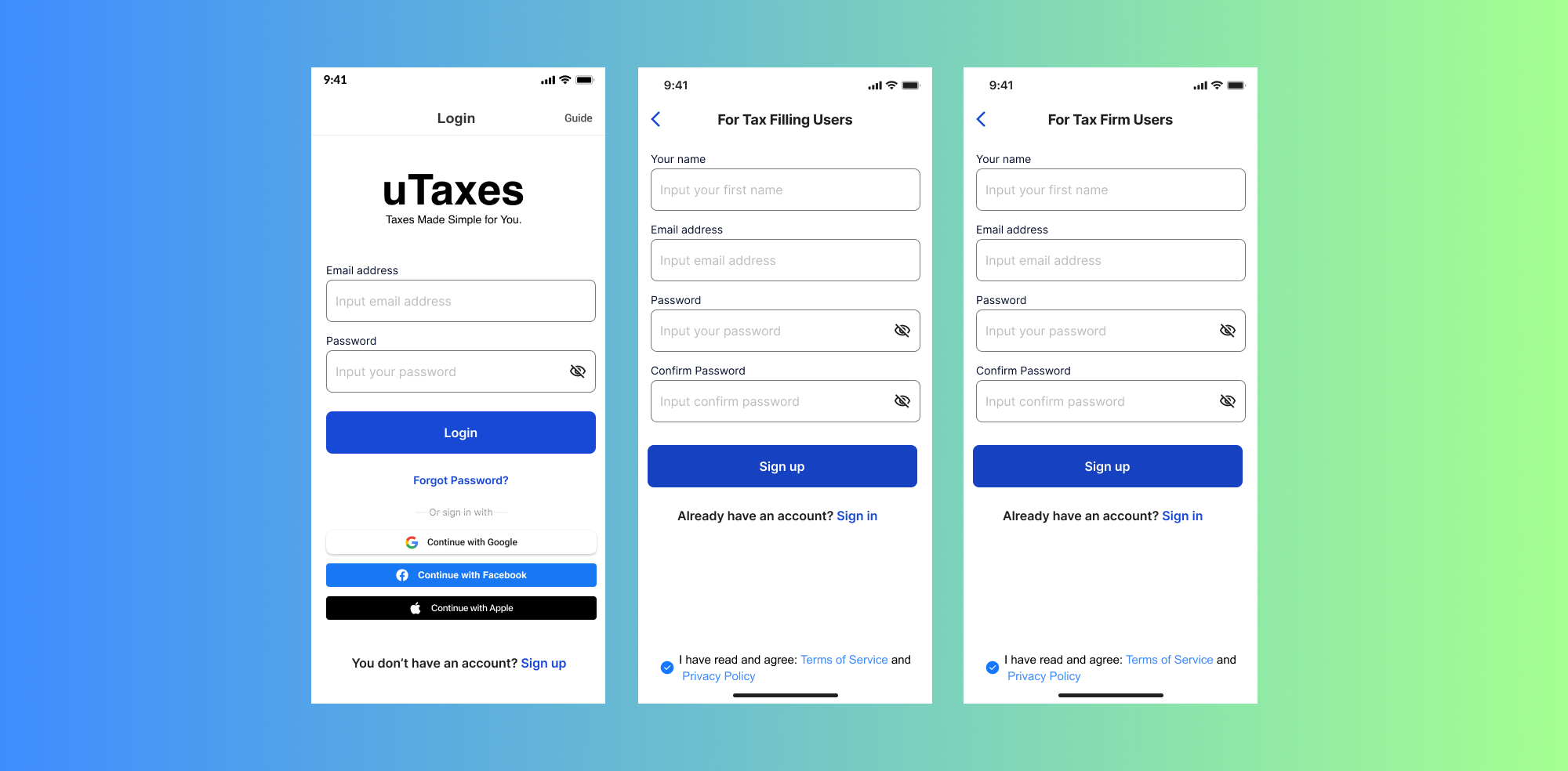 uTaxes Account